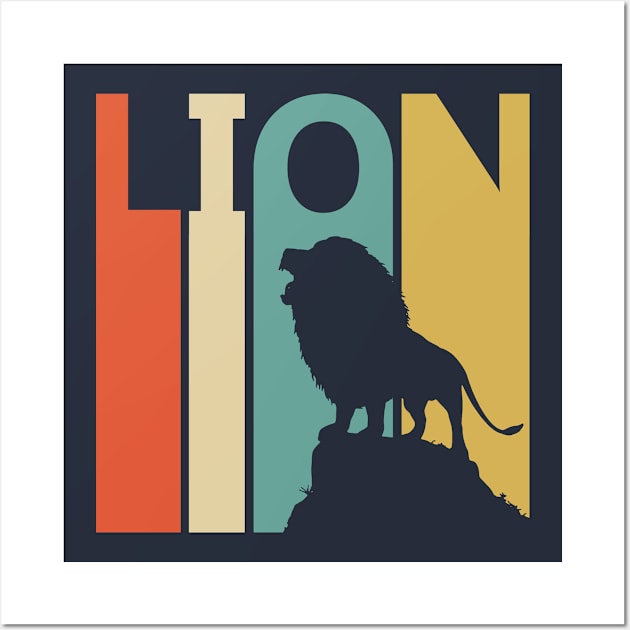 Vintage Retro Wild Lion Gift Wall Art by GWENT